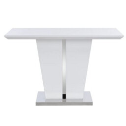 Furniture in Fashion Memphis Small High Gloss Dining Table In White With Glass Top - thumbnail 4