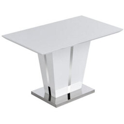 Furniture in Fashion Memphis Small High Gloss Dining Table In White With Glass Top - thumbnail 3