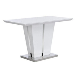 Furniture in Fashion Memphis Small High Gloss Dining Table In White With Glass Top - thumbnail 2