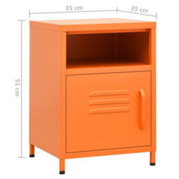 Berkfield Nightstands 2 Pcs Orange 35X35X51 Cm Steel - thumbnail 9