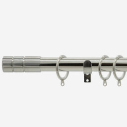 Stainless Steel 28mm Barrel Fixed Length Metal Curtain Pole  250Cm