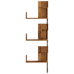 Walplus Wall Corner Shelf Old Wood 45X45X147 Cm Engineered Wood - thumbnail 4