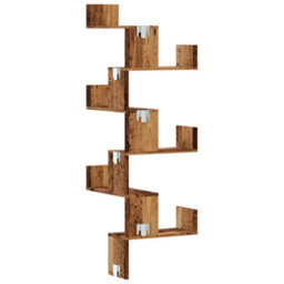 Walplus Wall Corner Shelf Old Wood 45X45X147 Cm Engineered Wood - thumbnail 6