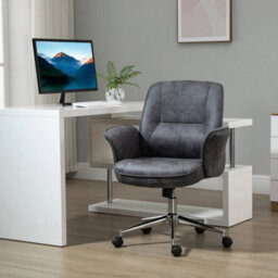 Swivel Computer Office Chair Mid Back Desk Chair For Home, Deep Grey - thumbnail 5