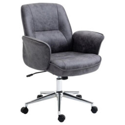 Swivel Computer Office Chair Mid Back Desk Chair For Home, Deep Grey - thumbnail 4
