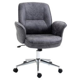 Swivel Computer Office Chair Mid Back Desk Chair For Home, Deep Grey - thumbnail 1