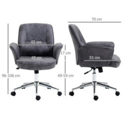 Swivel Computer Office Chair Mid Back Desk Chair For Home, Deep Grey - thumbnail 2