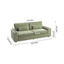 Darphe Modern 2-Seater Green Chenille Sofa With Accent Pillows, Wood And Iron Frame - thumbnail 5