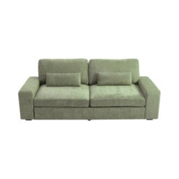 Darphe Modern 2-Seater Green Chenille Sofa With Accent Pillows, Wood And Iron Frame - thumbnail 2