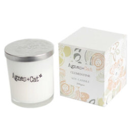 Serenityy Agnes + Cat Clementine Soy Wax Votive Candle 200G - Frosted White Glass, Embossed Silver Lid - thumbnail 2
