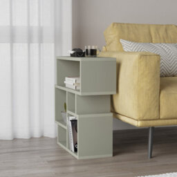 Decortie Karma Modern 5-Compartment Side End Table Living Room Ash Green H 60.5Cm - thumbnail 1