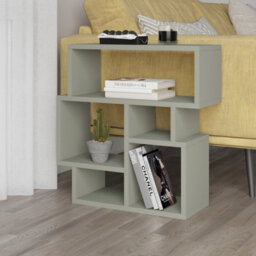 Decortie Karma Modern 5-Compartment Side End Table Living Room Ash Green H 60.5Cm - thumbnail 5