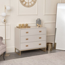 Melody Maison Large 3 Drawer Chest Of Drawers - Elle Stone Range - thumbnail 5