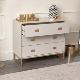 Melody Maison Large 3 Drawer Chest Of Drawers - Elle Stone Range - thumbnail 3