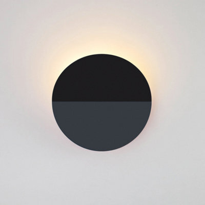 Houseof Metal Round Diffuser Wall Light Uplighter - Charcoal Grey Black - image 1