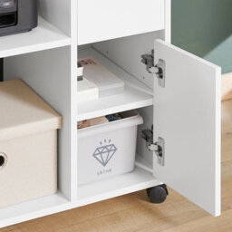Sobuy Ask02-W, Printer Stand With Storage Desk Side Mobile Storage Cabinet File Cabinet,white,w72Xd40Xh54 - thumbnail 7
