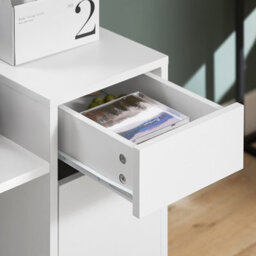 Sobuy Ask02-W, Printer Stand With Storage Desk Side Mobile Storage Cabinet File Cabinet,white,w72Xd40Xh54 - thumbnail 6