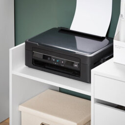 Sobuy Ask02-W, Printer Stand With Storage Desk Side Mobile Storage Cabinet File Cabinet,white,w72Xd40Xh54 - thumbnail 5