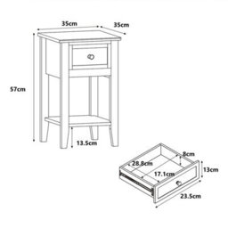 Melody Maison Pair Of One Drawer Bedside Tables - Rowley Pale Cream Range - thumbnail 7