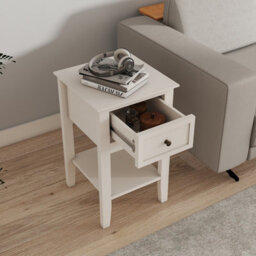 Melody Maison Pair Of One Drawer Bedside Tables - Rowley Pale Cream Range - thumbnail 4