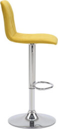 Lamboro Verona Velvet Kitchen Bar Stools, Single, Height Adjustable Gas Lift Stool With Backrest, Breakfast Bar Stool - Mustard Yellow - thumbnail 3