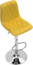 Lamboro Verona Velvet Kitchen Bar Stools, Single, Height Adjustable Gas Lift Stool With Backrest, Breakfast Bar Stool - Mustard Yellow - thumbnail 5