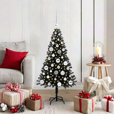 Vidaxl Christmas Tree With 150 Leds With Stand Black 120 Cm Pvc - image 1
