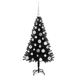 Vidaxl Christmas Tree With 150 Leds With Stand Black 120 Cm Pvc - thumbnail 4