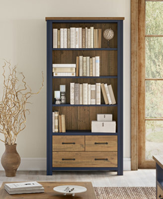 Baumhaus Splash Of Blue - Large Open Bookcase With Drawers - image 1