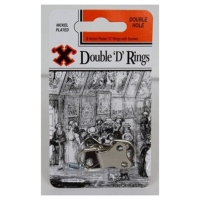 X Brand Nickel Plated Double Hole D Rings With Screws, Swivel Picture Frame Hanging Rings Pack Of 2