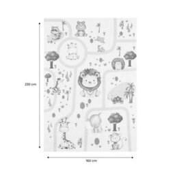 Sweeek - Children's Indoor Rug White With Animal Print, Marti, 230X160X0.5 Cm - thumbnail 5