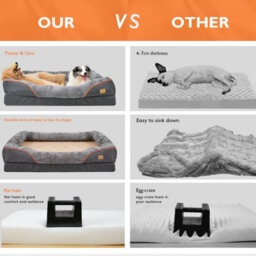 Bingopaw Xl Thicken Orthopedic Dog Bed Waterproof Pet Sofa Mattress Nonskid Bottom Couch,97X72X29.5Cm - thumbnail 9