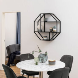 Furniture To Go Seaford Octagonal Metal Wall Shelf In Black - thumbnail 4