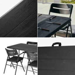 Novecrafto 6Ft Folding Table & 6 Folding Chairs Set - Heavy-Duty Black Hdpe, Steel Frames Camping Table & Chairs For Indoor/outdoor Use - thumbnail 8