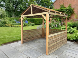Edecks Atlas Ridgeline Outdoor Garden Gazebo Pressure Treated Outdoor Timber Diy Kit 8Ft X 8Ft With Steel Spikes