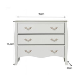 Melody Maison Large 3 Drawer Chest Of Drawers - Elizabeth Ivory Range - thumbnail 9