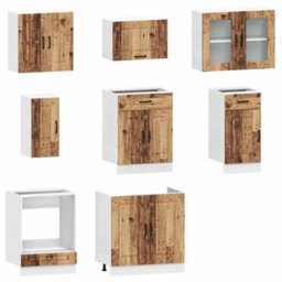 Berkfield 8 Piece Kitchen Cabinet Set Kalmar Old Wood Engineered Wood - thumbnail 4