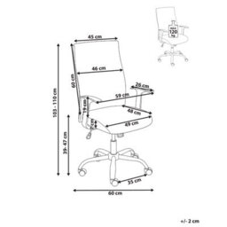 Beliani Office Chair Zuno Fabric Black - thumbnail 3