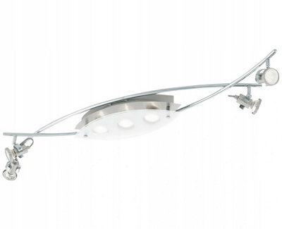 Eglo Tukon Chrome And Matt Nickel Led 7 Bulb Ceiling Spotlight Bar Gu10 Adjustable - image 1
