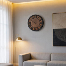 45Cm Wooden Wall Clock Silent Non Ticking - thumbnail 5