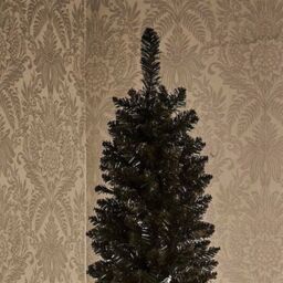 7Ft Black Pencil Pine Wrapped Full Artificial Christmas Tree - Black - thumbnail 4