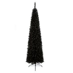 7Ft Black Pencil Pine Wrapped Full Artificial Christmas Tree - Black - thumbnail 6