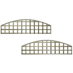 Premier Garden Supplies Arch Top Wooden Trellis Panel 6Ft X 1Ft (4 Pack) Standard Square Lattice Fencing Topper Extension For Climbing Plant Support - thumbnail 4