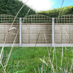 Premier Garden Supplies Arch Top Wooden Trellis Panel 6Ft X 1Ft (4 Pack) Standard Square Lattice Fencing Topper Extension For Climbing Plant Support - thumbnail 3