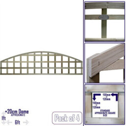Premier Garden Supplies Arch Top Wooden Trellis Panel 6Ft X 1Ft (4 Pack) Standard Square Lattice Fencing Topper Extension For Climbing Plant Support - thumbnail 1