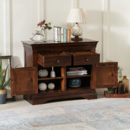 The Furniture Market French Hardwood Mahogany Stained Small Sideboard - thumbnail 2