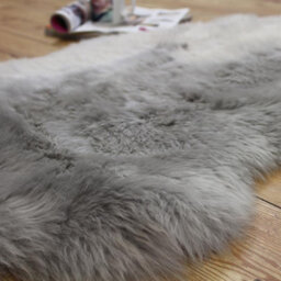 Sheepskin Silver Animal Modern Abstract Shaggy Hand Made Rug For Living Room Bedroom & Dining Room-60Cm X 180Cm (Double) - thumbnail 1