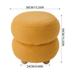 Yellow Footstool Ottoman Stool Pouffe Seat Vanity Dressing Table Stool - thumbnail 2