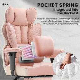 Comhoma Office Chair High Back Pu Leather Executive Desk Chair With Footrest, Ergonomic Big Swivel Reclining Computer Chairs - thumbnail 8