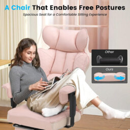 Comhoma Office Chair High Back Pu Leather Executive Desk Chair With Footrest, Ergonomic Big Swivel Reclining Computer Chairs - thumbnail 6